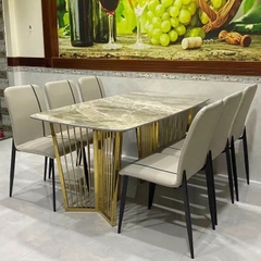 BÀN ĂN MẶT ĐÁ CHÂN INOX CAO CẤP - BAMD41