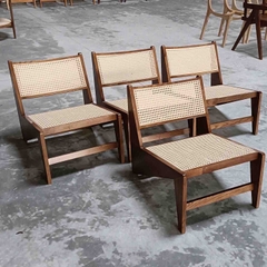 Ghế Kangaroo Đan Mây Gỗ Sồi Sơn Đen GDM17