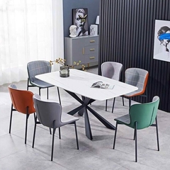 BÀN ĂN MẶT ĐÁ CHÂN SẮT CHÉO - BAMD35