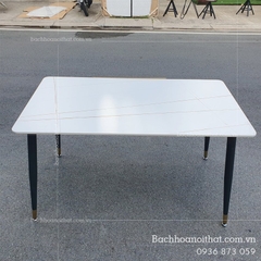BÀN ĂN MẶT ĐÁ CERAMIC CHÂN CÔN SẮT SƠN TĨNH ĐIỆN - BAMD83