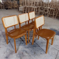 GHẾ CAFE GỖ BỌC NỆM TỰA MÂY - GAG83