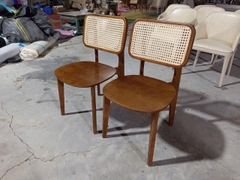 GHẾ CAFE GỖ BỌC NỆM TỰA MÂY - GAG83