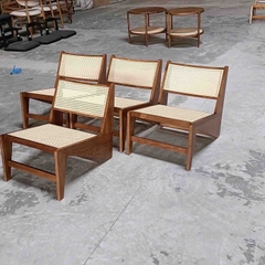 Ghế Kangaroo Đan Mây Gỗ Sồi Sơn Đen GDM17