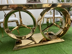 BÀN ĂN MECERDES MẶT ĐÁ CHÂN INOX MẠ VÀNG - BC03