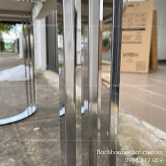 BÀN ĂN MẶT ĐÁ CHÂN INOX TRẮNG - BAMD40