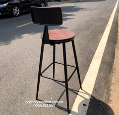 GHẾ BAR CAFE MẶT GỖ LƯNG SẮT - BAR15