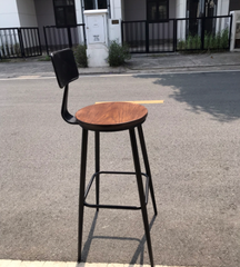 GHẾ BAR CAFE MẶT GỖ LƯNG SẮT - BAR15