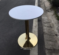 BÀN CAFE MẶT ĐÁ CHÂN TULIP MẠ VÀNG - BCF23