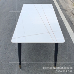 BÀN ĂN MẶT ĐÁ CERAMIC CHÂN CÔN SẮT SƠN TĨNH ĐIỆN - BAMD83