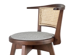 Ghế Cafe Gỗ Vintage Đan Mây Nhựa - GDM21
