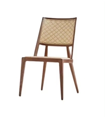 Ghế Gỗ Lưng Đan Mây Japandi GDM26