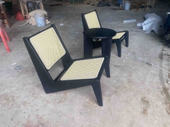 Ghế Gỗ Kangaroo Đan Mây Nhựa GDM13