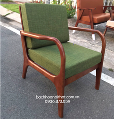 GHẾ SOFA TAY CONG ĐƠN GỖ CAO SU - SFG18
