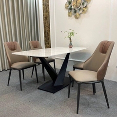 BÀN ĂN MẶT ĐÁ CHÂN CHỮ X - BAMD39