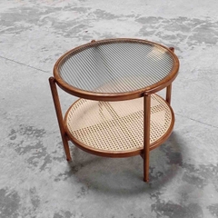 Bàn Trà Gỗ Indochine Đan Mây - BTG31