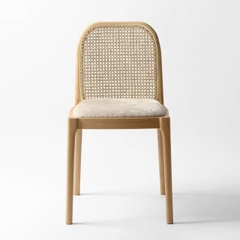 Ghế Gỗ Lưng Cong Đan Mây Nhựa GDM6