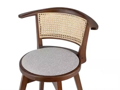Ghế Cafe Gỗ Vintage Đan Mây Nhựa - GDM21