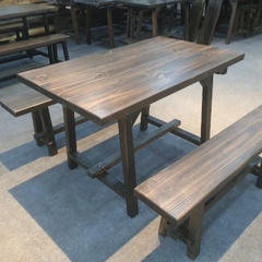 BỘ BÀN GHẾ ĂN GỖ THÔNG CHÂN SẮT