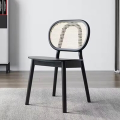 Ghế Đan Mây Lưng Tròn Mặt Ván - GDM25