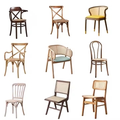 Ghế Gỗ Đan Mây Quán Cafe GDM10