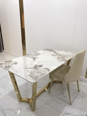 BÀN ĂN MẶT ĐÁ CERAMIC CHÂN INOX M - BAMD01