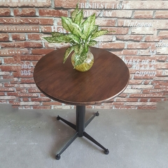 BÀN CAFE MẶT GỖ CHÂN TRỤ 4 CẠNH - BCF31