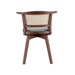 Ghế Cafe Gỗ Vintage Đan Mây Nhựa - GDM21