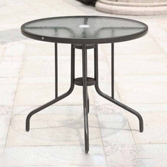 Bàn Tròn Sân Vườn Mặt Kính Chân Sắt - BV26