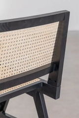 Ghế Kangaroo Đan Mây Gỗ Sồi Sơn Đen GDM17