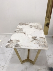 BÀN ĂN MẶT ĐÁ CERAMIC CHÂN INOX M - BAMD01