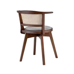 Ghế Cafe Gỗ Vintage Đan Mây Nhựa - GDM21