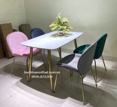 BỘ BÀN ĂN MẶT ĐÁ CHÂN CÔN 4 GHẾ - BBA12