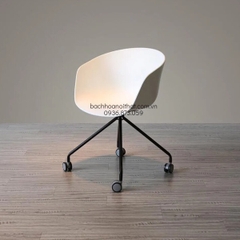 GHẾ HAY CAFE MẶT NHỰA CHÂN XOAY