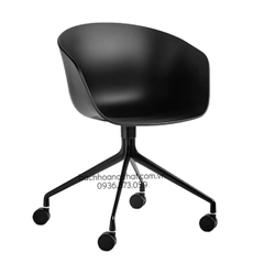 GHẾ HAY CAFE MẶT NHỰA CHÂN XOAY