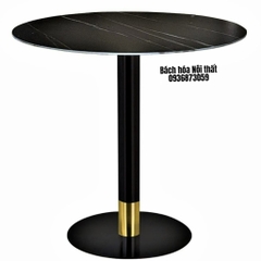 BÀN CAFE CHÂN TRỤ VIỀN VÀNG MẶT ĐÁ - BCF57