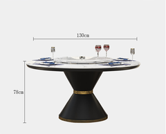 Bàn Ăn Tròn Mặt Đá Xoay - BC08