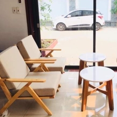 GHẾ SOFA TAY CHÉO ĐƠN GỖ CAO SU - SFG04