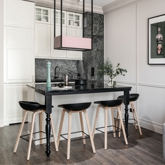 GHẾ HEY BAR CHÂN SẮT SƠN GIẢ GỖ - BAR3
