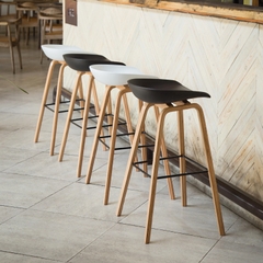 GHẾ HEY BAR CHÂN SẮT SƠN GIẢ GỖ - BAR3