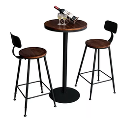 GHẾ BAR CAFE MẶT GỖ LƯNG SẮT - BAR15