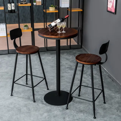 GHẾ BAR CAFE MẶT GỖ LƯNG SẮT - BAR15