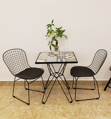 BÀN CAFE GẠCH HOA VĂN CHÂN CHÉO SẮT - BCF04