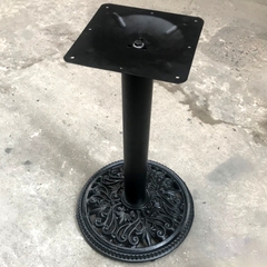 BÀN CAFE CHÂN GANG TRỤ TRÒN MẶT GỖ - BCF08