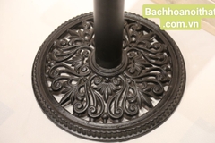 BÀN CAFE CHÂN GANG TRỤ TRÒN MẶT GỖ - BCF08