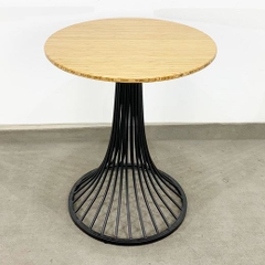 BÀN CAFE CHÂN LOA KÈN MẶT GỖ - BCF10