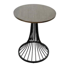 BÀN CAFE CHÂN LOA KÈN MẶT GỖ - BCF10