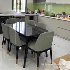 BÀN ĂN CONCORDE II MẶT ĐÁ CHÂN GỖ