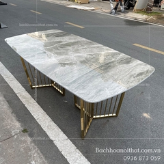 BÀN ĂN MẶT ĐÁ CHÂN INOX CAO CẤP - BAMD41