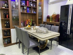 BÀN ĂN MẶT ĐÁ MARBLE NHẬP KHẨU - BAMD04