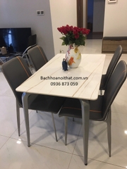 BÀN ĂN MẶT ĐÁ CHÂN GỖ - BAMD98